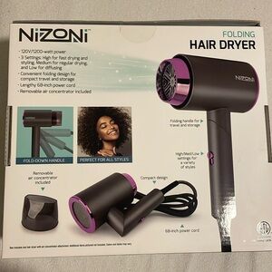New NIZONI folding hair dryer